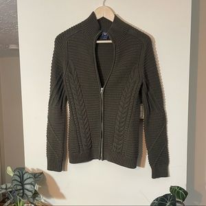 NEVER WORN Deep Olive Zip Up Sweater/Cardigan